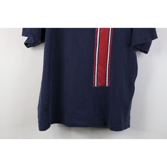 Vintage 90s Mens XL Faded Spell Out New England Patriots Football T-Shirt Blue - Picture 3 of 15